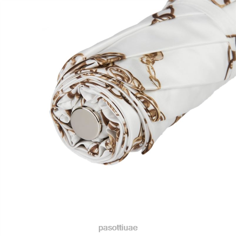 مظلة | 257 58002-9 s15 - مظلة بيضاء قابلة للطي بطبعة سلاسل PASOTTI Z446V616